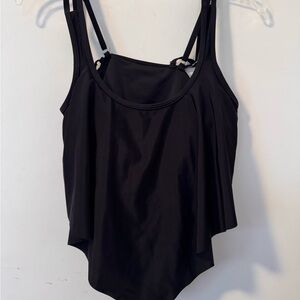 Black Ruffled Swim Top Bikini Size Medium